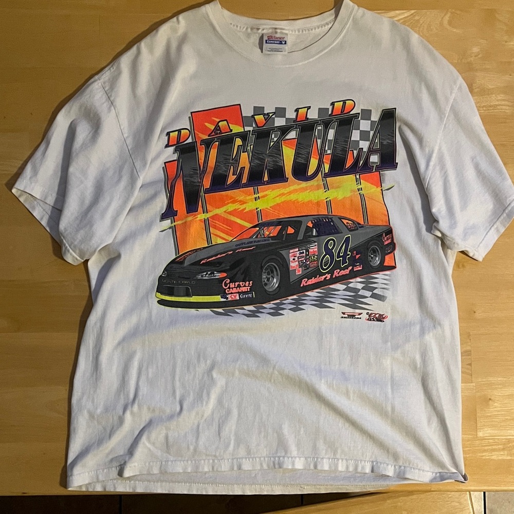 DAVID NEKULA Hanes White T-Shirt with Graphic